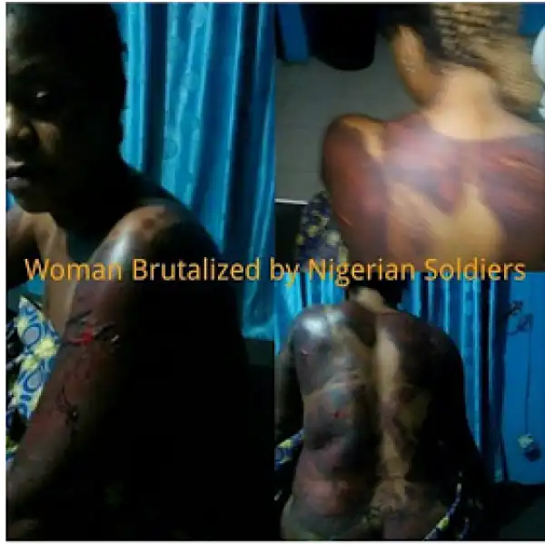 Heartless! See What Soldiers Brutally Did To A Woman For Challenging Them In Lagos. Photos